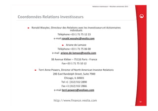 Résultats semestriels 2013