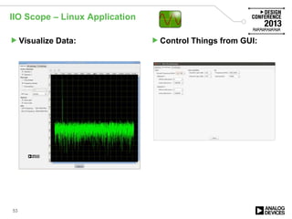 IIO Scope – Linux Application
Visualize Data: Control Things from GUI:
53
 