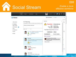 Social Stream                 Enable a more
                          effective workforce




        #ibmconnections
 