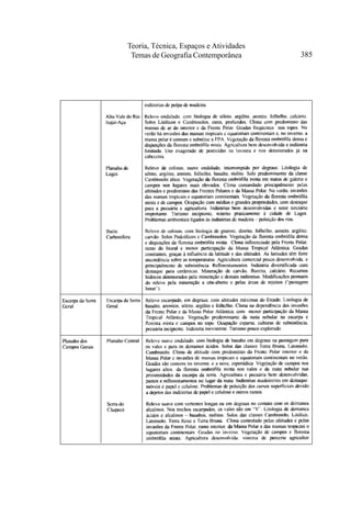 Teoria, Técnica, Espaços e Atividades
 Temas de Geografia Contemporânea       385
 