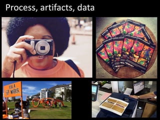 Process, artifacts, data
 