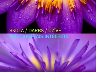 SKOLA / DARBS / DZĪVE
EMOCIONĀLAIS INTELEKTS
 