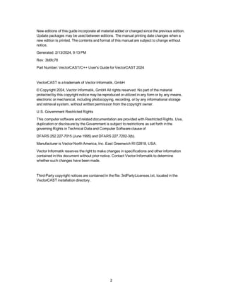 User guide of VectorCast 2024 C/C++ for safety critical applications | PDF