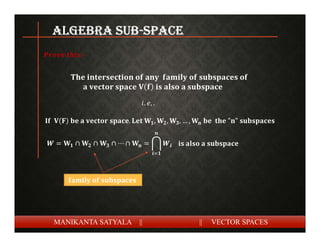 Liner algebra-vector space-2 Algebra of Subspaces | PDF