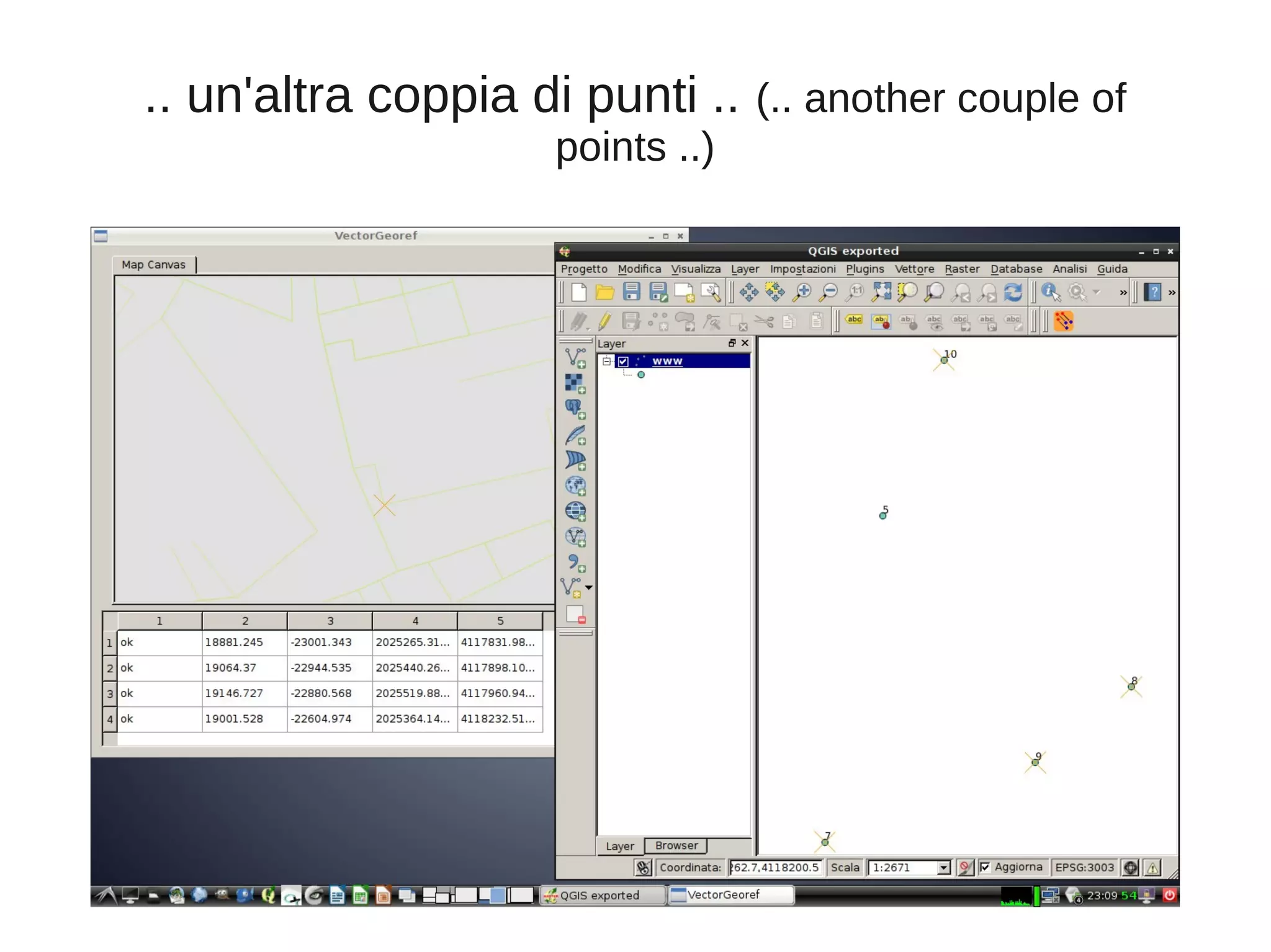 .. un'altra coppia di punti .. (.. another couple of
points ..)

 