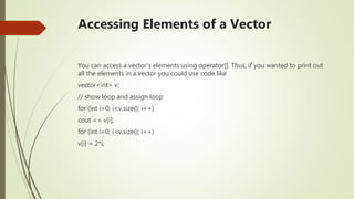 Vector class in C++ | PPTX