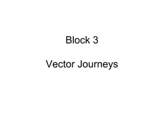 Block 3
Vector Journeys
 