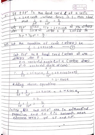 General Equation of second degree. 