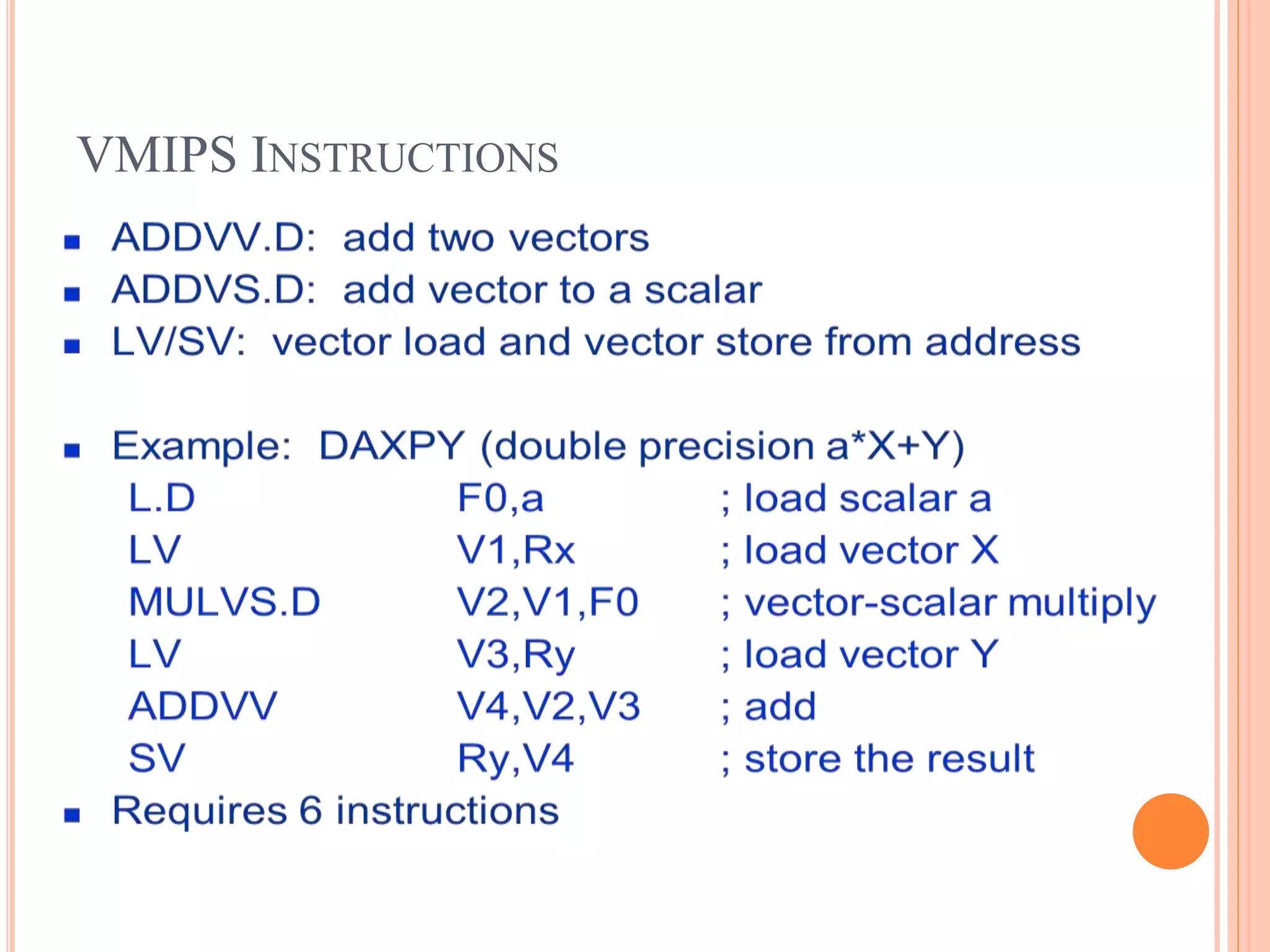 VMIPS INSTRUCTIONS
 