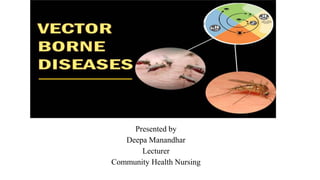 Vector borne diseases
Presented by
Deepa Manandhar
Lecturer
Community Health Nursing
 
