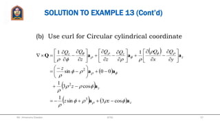 CURL OF A VECTOR (Cont’d)
For Spherical coordinate:
  



ArrAA
rr
r
r
sin
sin
1
2







aaa
A
   
 








a
aaA



































r
r
r
A
r
rA
r
r
rAA
r
AA
r
)(1
sin
11sin
sin
1
Mr. Himanshu Diwakar 57JETGI
 