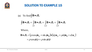 SOLUTION TO EXAMPLE 14
Stoke’s Theorem,
  
SL
dSdl AA
where, andzddd aS 
Evaluate right side to get left side,
  zaA 

sin1
1

Mr. Himanshu Diwakar 67JETGI
 