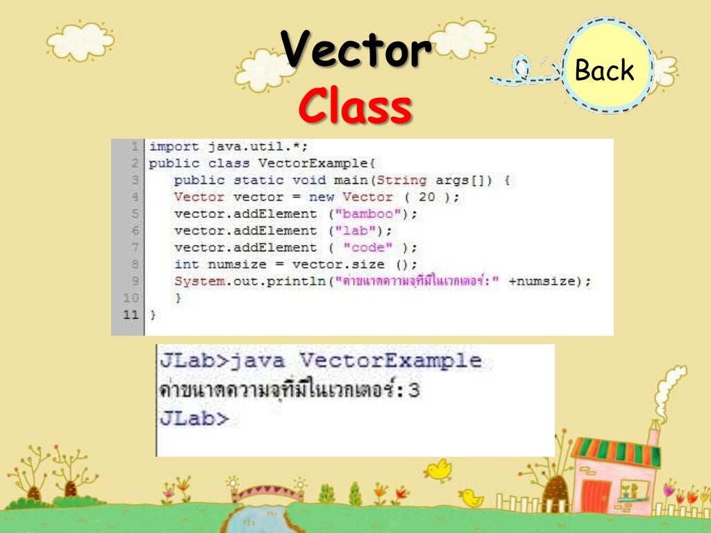 Function Java Vector class