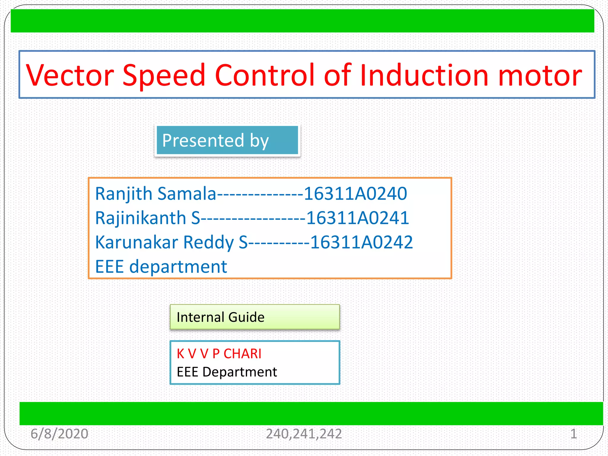 Vector Speed Control of Induction motor | PPTX