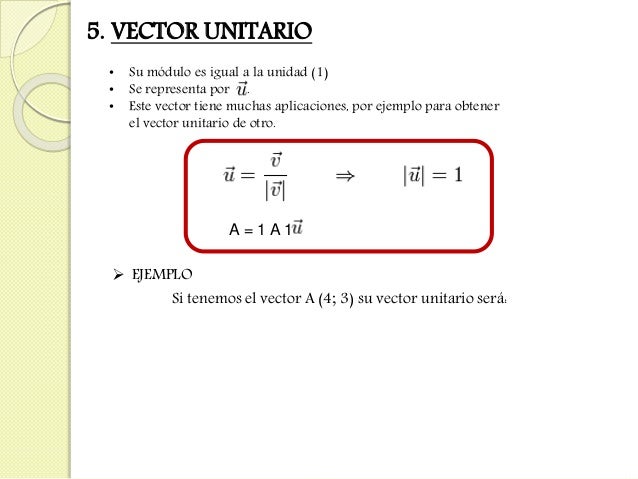 Para Que Sirve El Vector Unitario