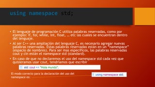 Vectores en c++ | PPTX