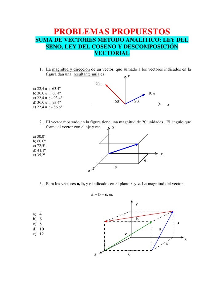 Vectores Problemas Nivel 0b