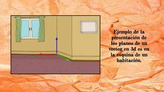Ejemplo de la
presentación de
los planos de un
vector en 3d es en
la esquina de un
habitación.
 