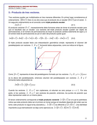 INTRODUCCION AL ANALISIS VECTORIAL
(JM Díaz, R. Castillo, F. Vega).


5.- Producto de tres vectores.

Tres vectores pueden...