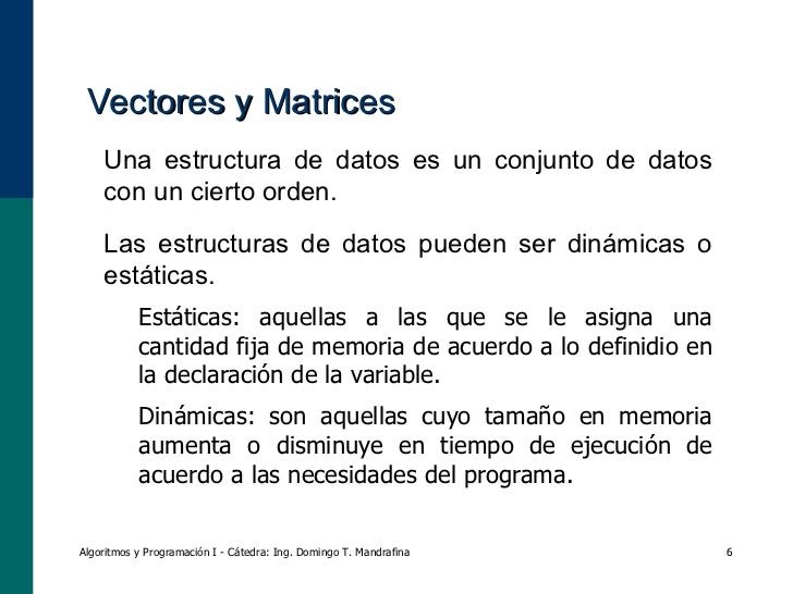 Vectores Matrices I