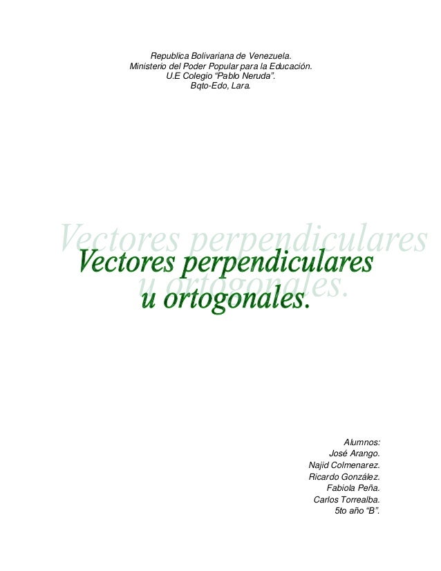vectores perpendiculares