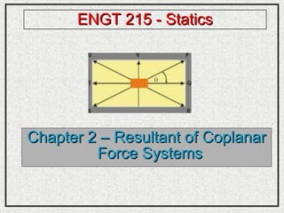 ENGT 215 - Statics




Chapter 2 – Resultant of Coplanar
         Force Systems
 