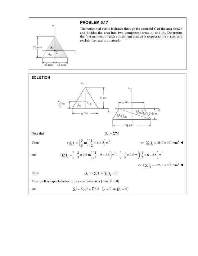 determined by direct integration the centroid of the area shown