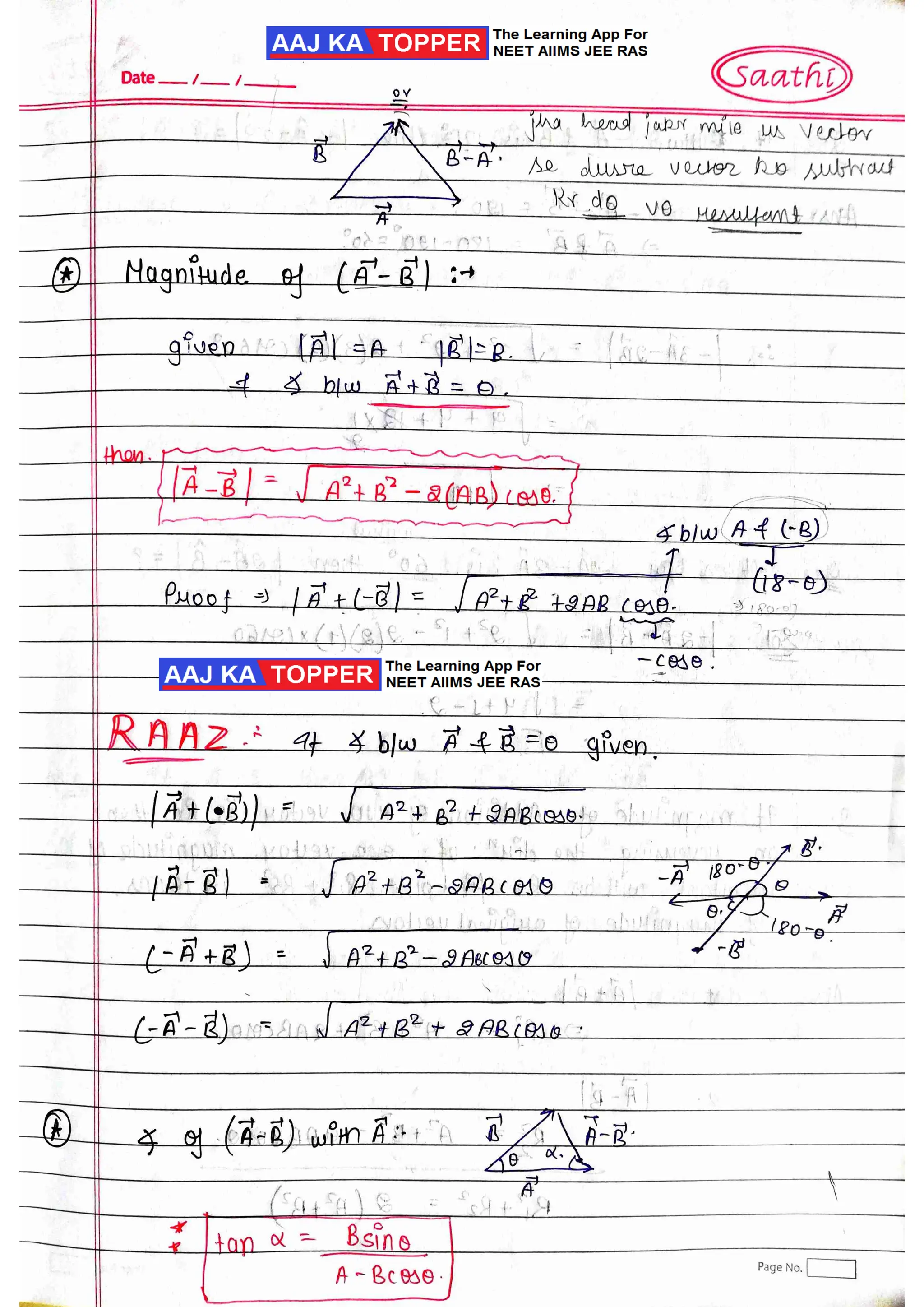 Vector Notes for english medium (handwritten) | PDF