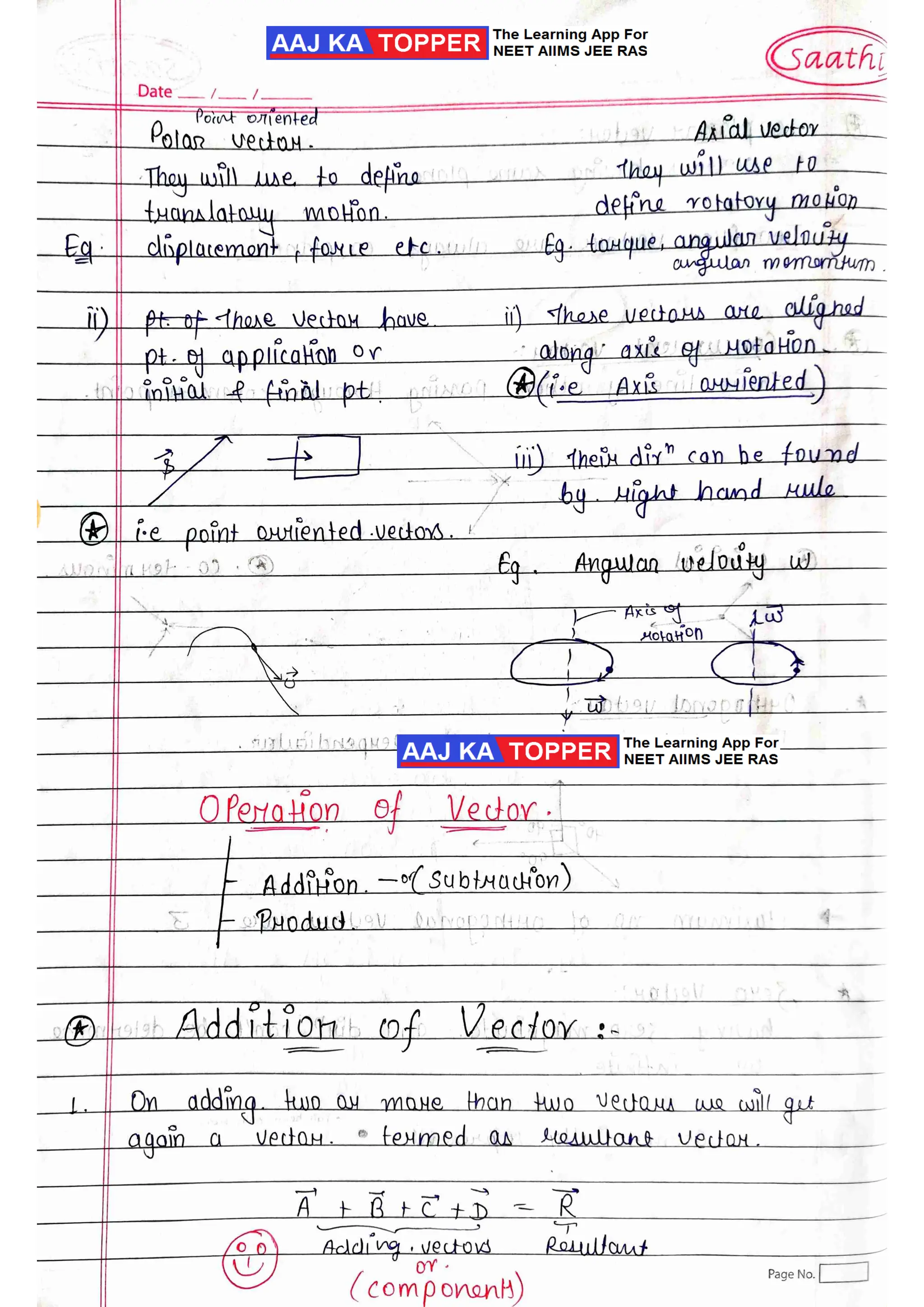 Vector Notes for english medium (handwritten) | PDF