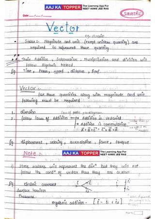Vector Notes for english medium (handwritten) | PDF