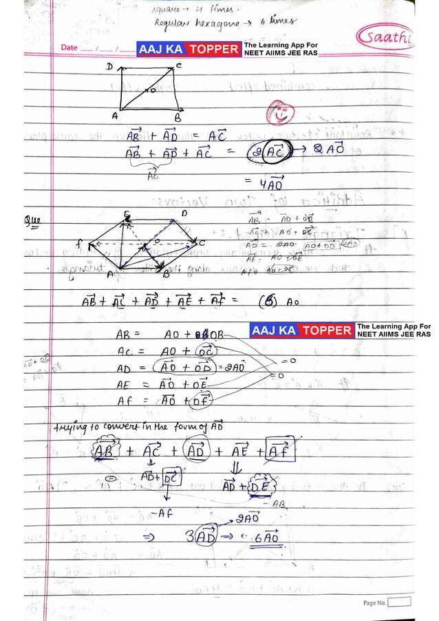 Vector Notes for english medium (handwritten) | PDF