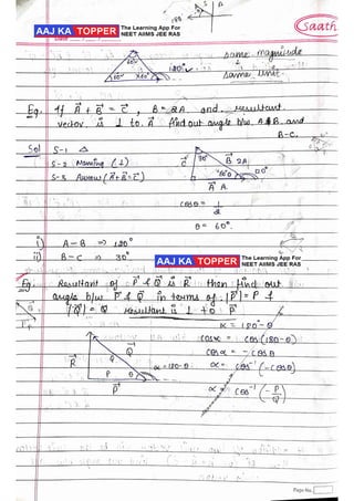 Vector Notes for english medium (handwritten) | PDF