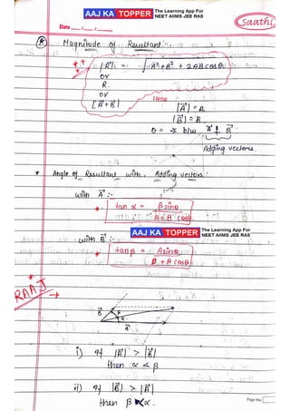 Vector Notes for english medium (handwritten) | PDF