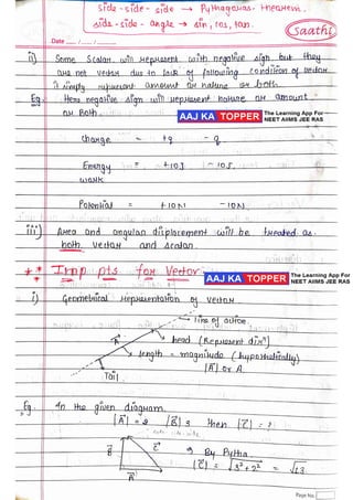 Vector Notes for english medium (handwritten) | PDF