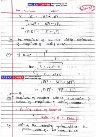 Vector Notes for english medium (handwritten) | PDF