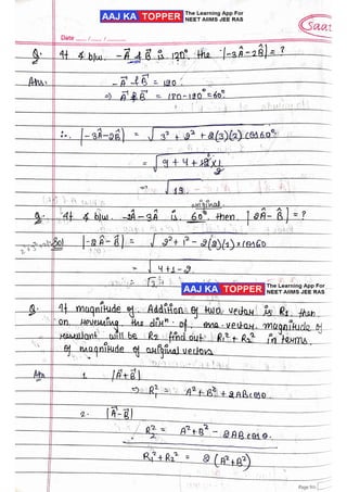 Vector Notes for english medium (handwritten) | PDF