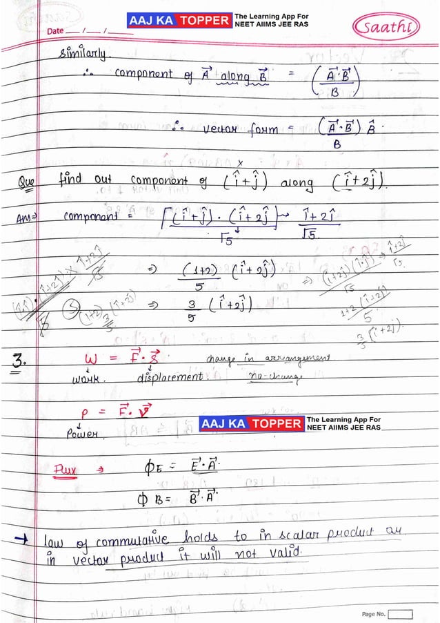 Vector Notes for english medium (handwritten) | PDF