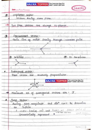 Vector Notes for english medium (handwritten) | PDF