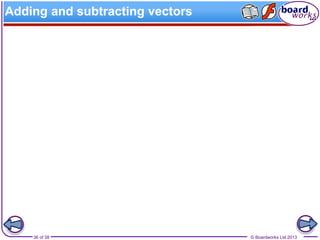 © Boardworks Ltd 201336 of 38
Adding and subtracting vectors
 