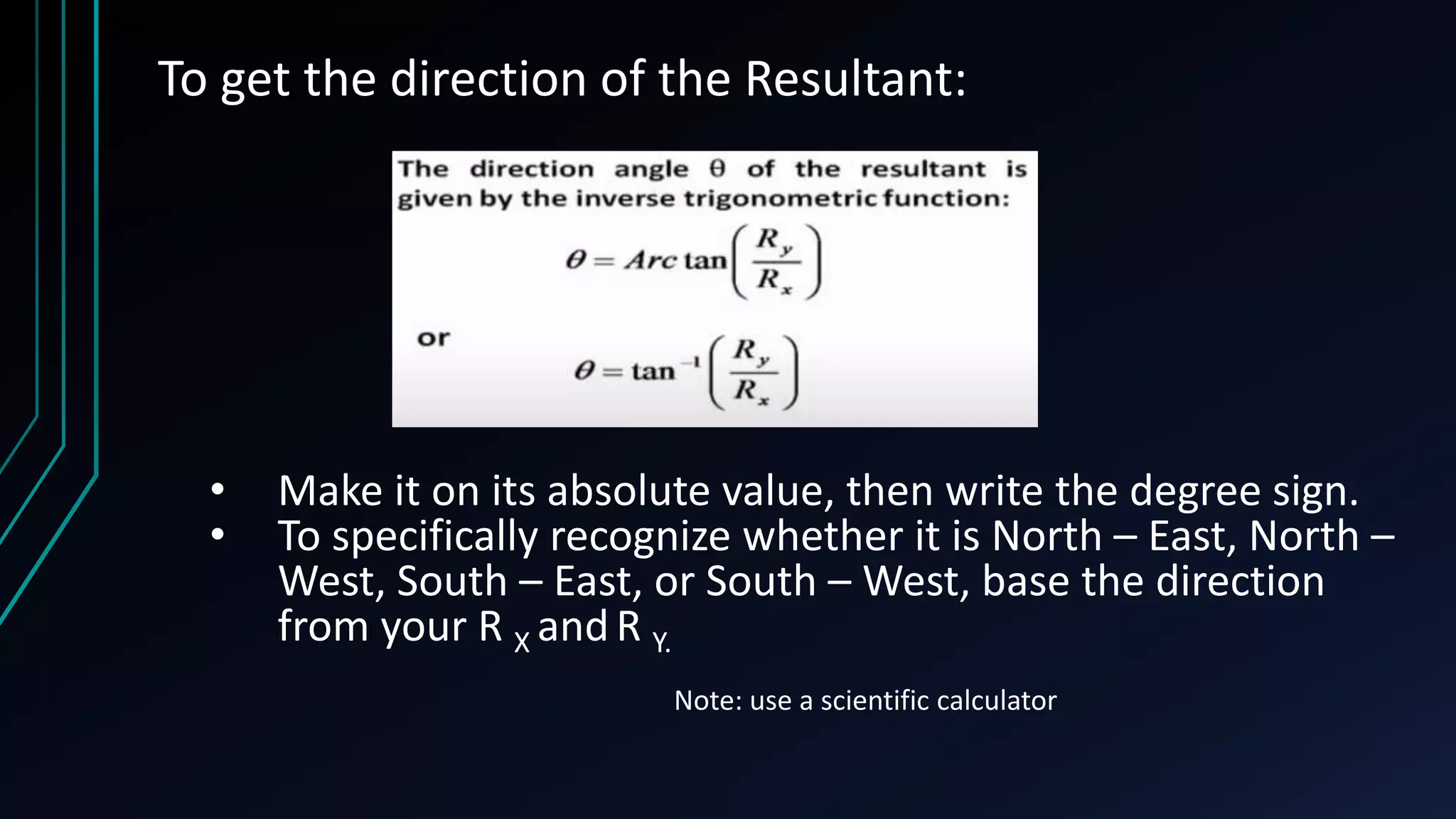 Direction Calculation Lesson 2: Vectors | PPTX