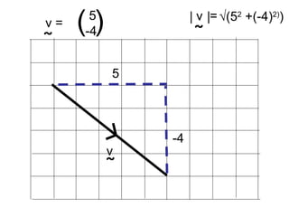 5
-4
5
-4( )
v
˜
v =
˜
v =
˜
√(52
+(-4)2)
)| |
 