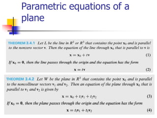Parametric equations of a
plane
 