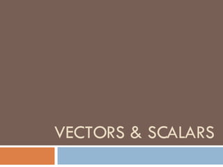 VECTORS & SCALARS 