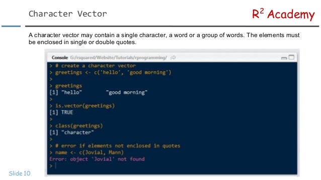 R Programming: Introduction to Vectors