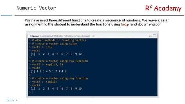 R Programming: Introduction to Vectors