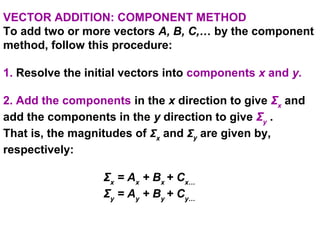 add the three vectors a, b, and c using the component... Vectors and scalars | PPT