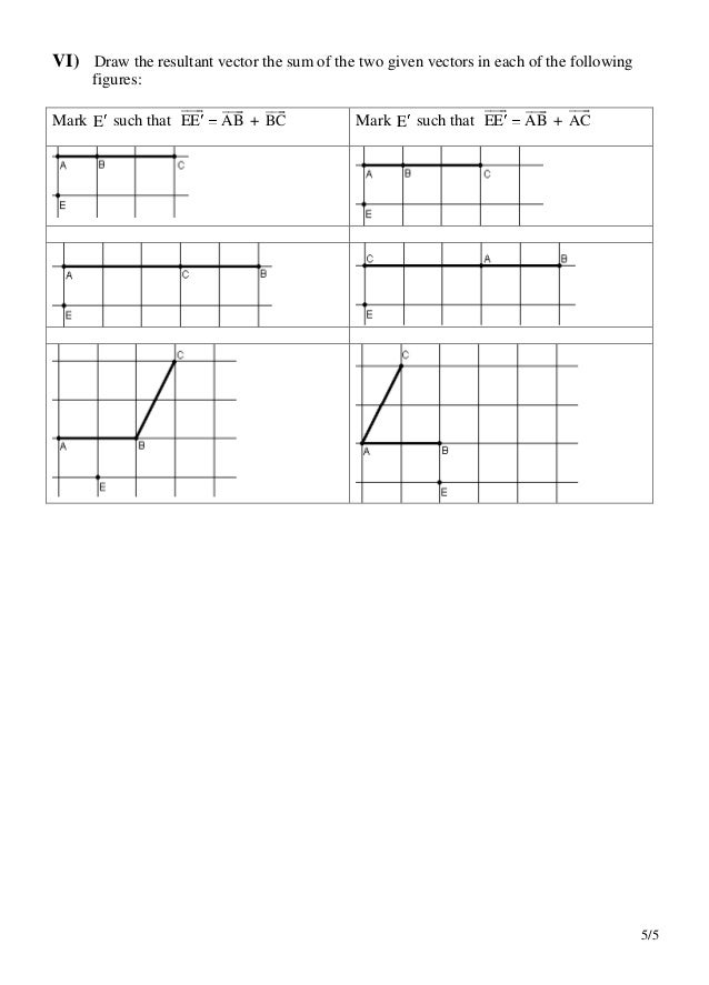 Vectors and translations worksheet