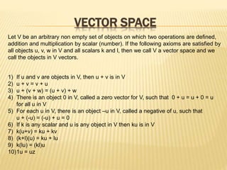 Vector Space Lesson Vector space | PPTX