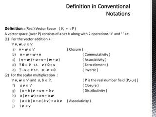 Vector spaces | PPTX