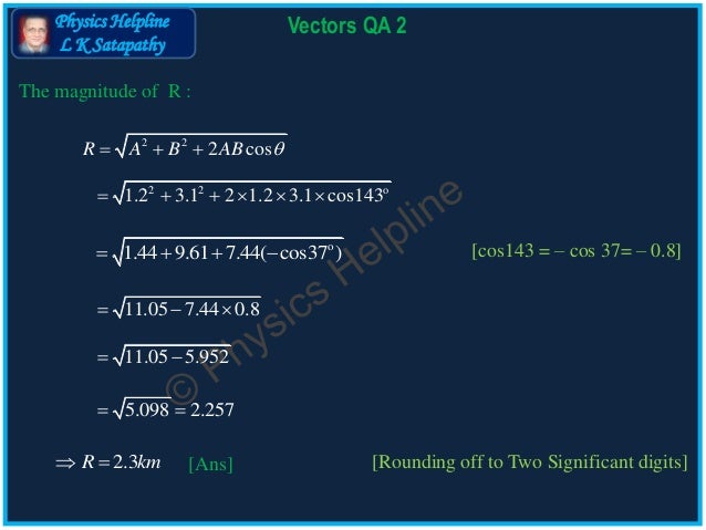 Vectors QA 2/ Resultant Displacement